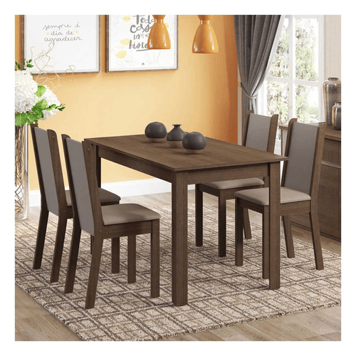 Juego de comedor Madesa tapa madera 4 sillas mb bea