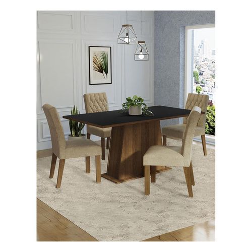 Juego de comedor Madesa con 4 sillas mni ashley