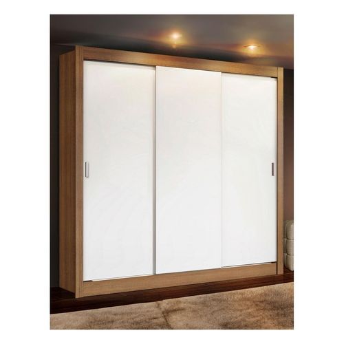 Closet Madesa 3 puertas marrón blanco doble mónaco