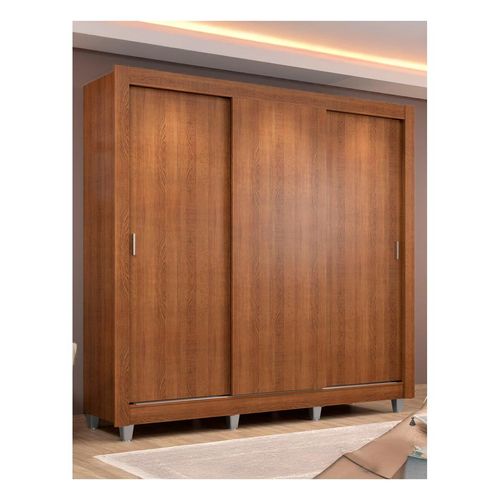 Closet Madesa 3 puertas 2 cajones con pies marron lyon