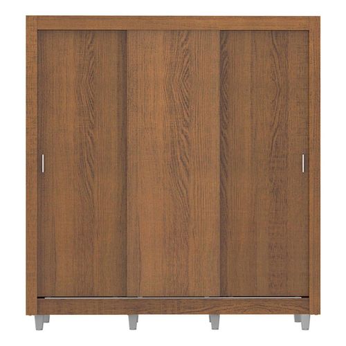 Closet Madesa 3 puertas 2 cajones con pies marron lyon