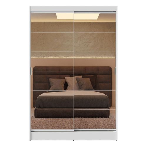 Closet Madesa 2 puertas 2 espejos blanco luke