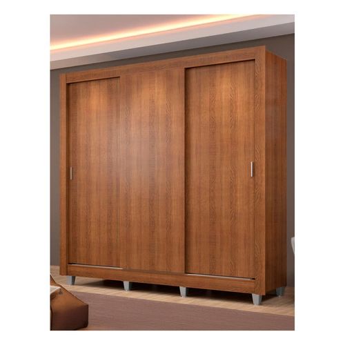 Closet Madesa 3 puertas 4 cajones con pies marrón lyon plus