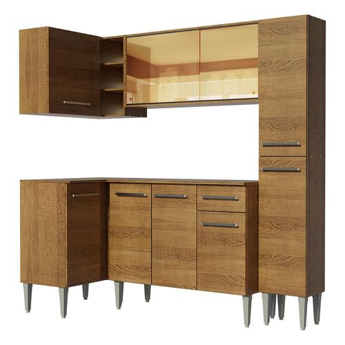 Cocina integral esquinera Madesa 261cm marron emilly river 03