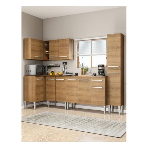 Cocina integral esquinera Madesa 325cm marron emilly agua 02