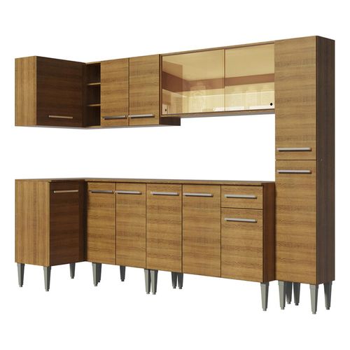 Cocina integral esquinera Madesa 325cm marron emilly wave 04