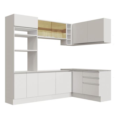 Cocina integral esquinera Madesa 399cm blanco glamy 02