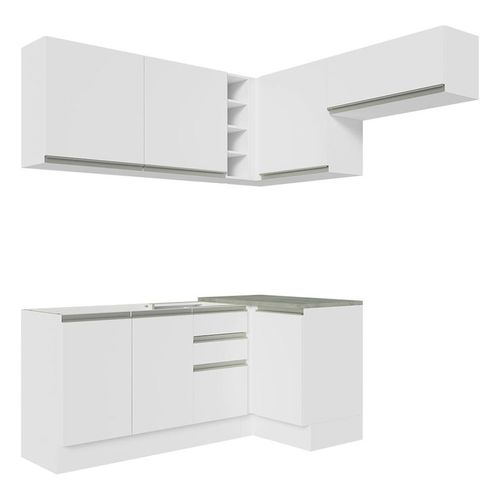 Cocina integral esquinera Madesa 349cm blanco glamy 07