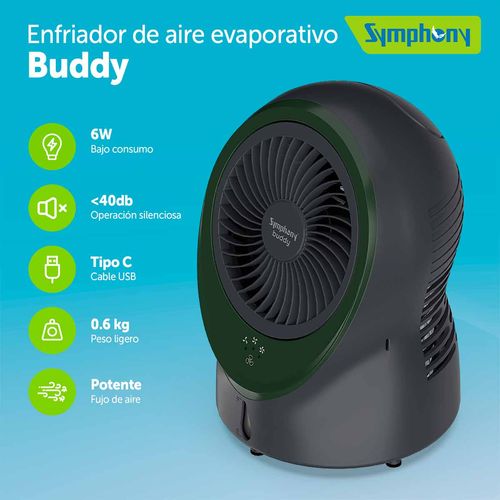 Ventilador de piso Symphony negro buddy