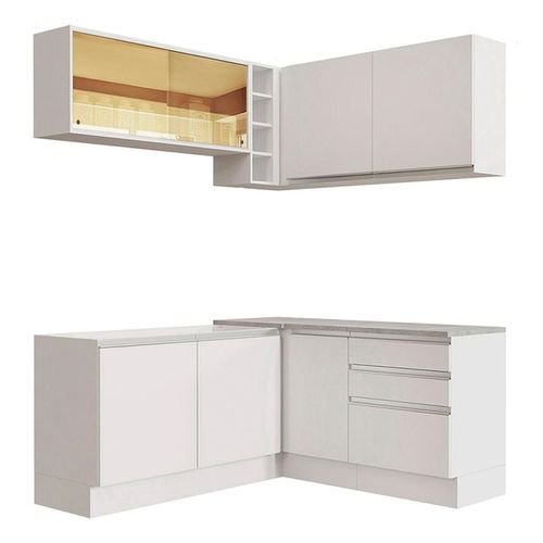 Cocina integral esquinera Madesa 329cm blanco glamy 02
