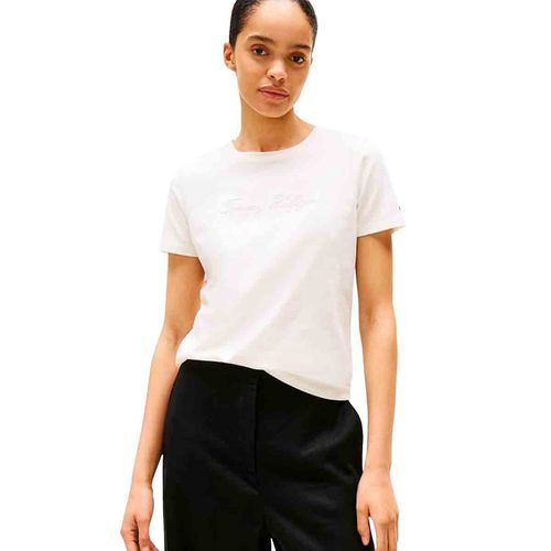Playera Tommy Hilfiger blanco para dama ww0ww47210