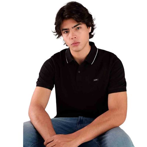 Playera tipo polo Calvin Klein negro para caballero K10K114141-BEH
