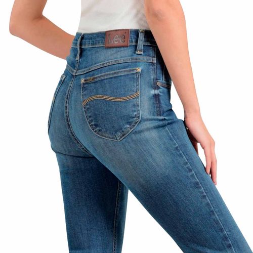 Pantalón de mezclilla Lee azul para dama 112368351