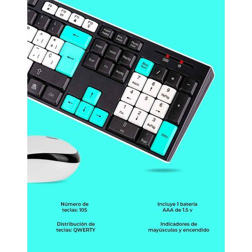 Kit de teclado y mouse Techzone multicolor tzaccbi15