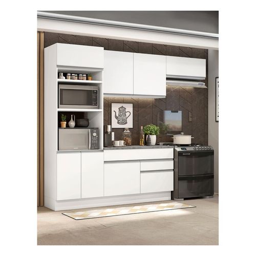 Cocina integral Madesa 270cm blanco glamy 14