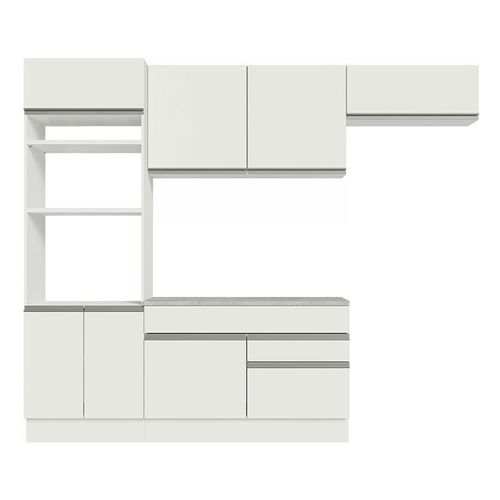 Cocina integral Madesa 270cm blanco glamy 14