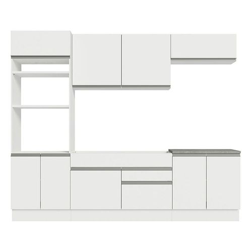 Cocina integral Madesa 270cm blanco glamy 13