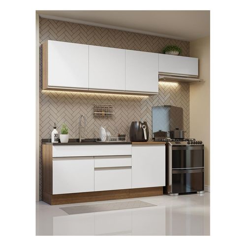 Cocina integral Madesa 260cm marron blanco glamy 03
