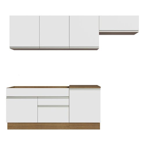 Cocina integral Madesa 260cm marron blanco glamy 03