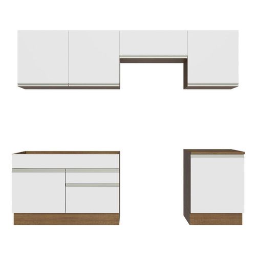 Cocina integral Madesa 260cm marron blanco glamy 04