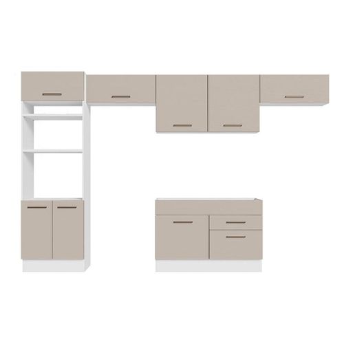 Cocina integral Madesa 350cm blanco crema agata 01