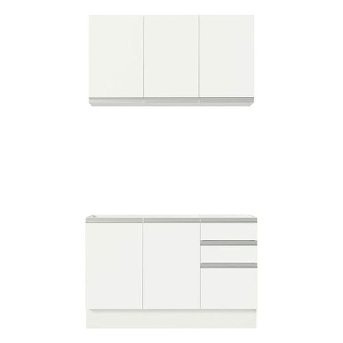 Cocina compacta Madesa 120cm sin fregadero blanco glamy 01