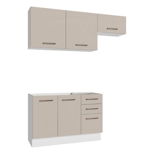 Cocina compacta Madesa 180cm blanco crema agata 09