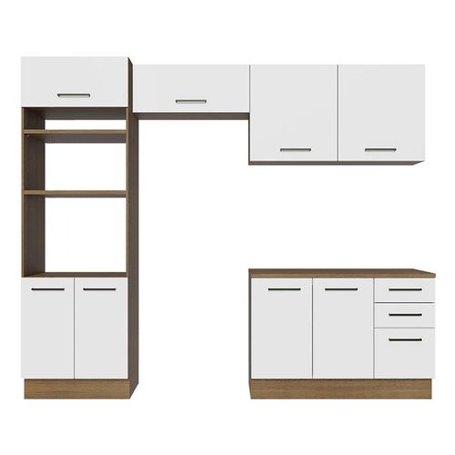 Cocina integral Madesa 270cm marron blanco agata 07