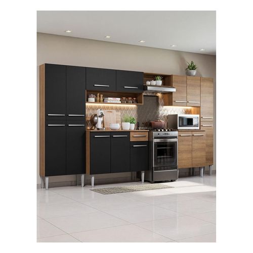 Cocina integral Madesa 325cm marron negro emilly joy 01