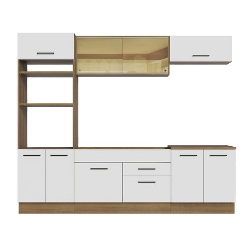 Cocina integral Madesa 270cm marron blanco agata 03
