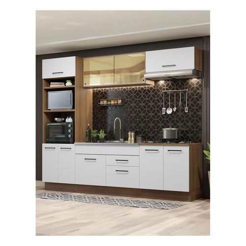 Cocina integral Madesa 270cm marron blanco agata 03