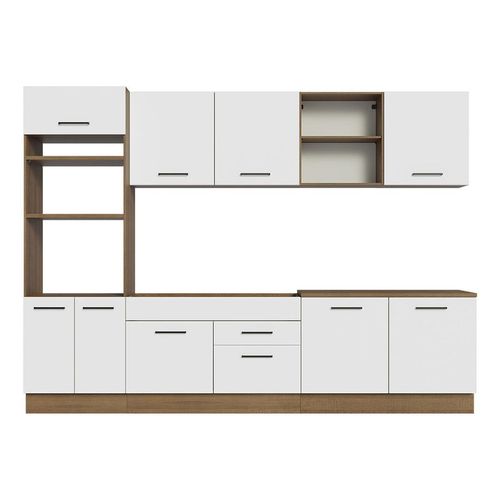 Cocina integral Madesa 310cm marron blanco agata 02