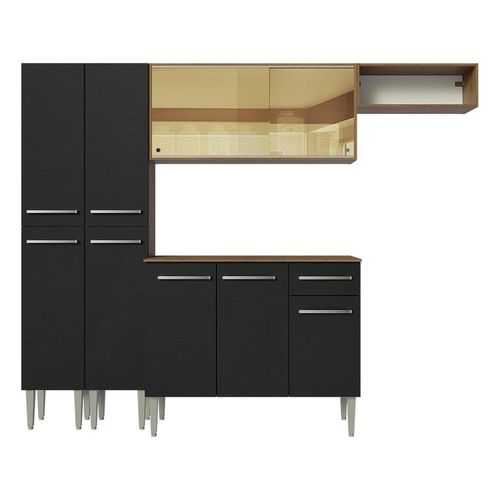 Cocina integral Madesa 229cm marron negro emilly 09