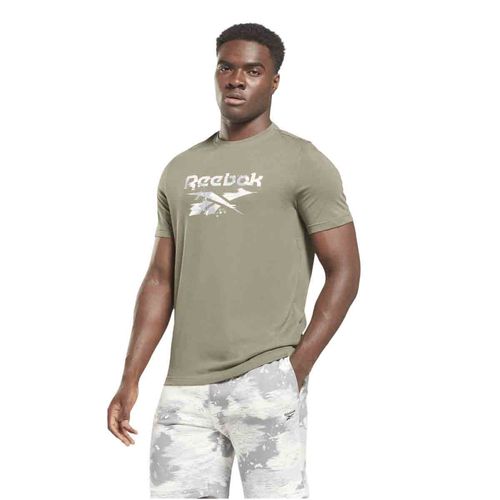 Playera deportiva Reebok verde para caballero HS9423