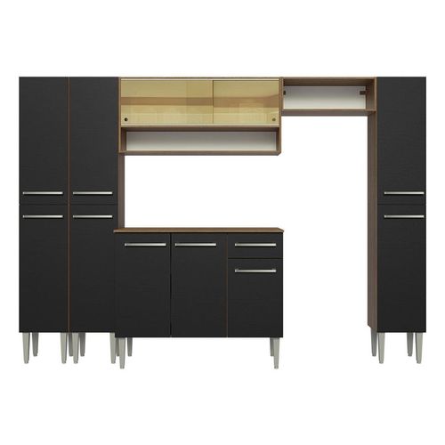 Cocina integral Madesa 261cm marron negro emilly 04