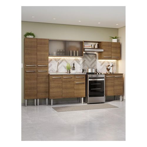 Cocina integral Madesa 293cm con fregadero marron emilly 06