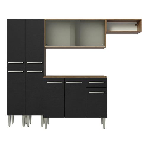 Cocina integral Madesa 229cm marron negro emilly 08