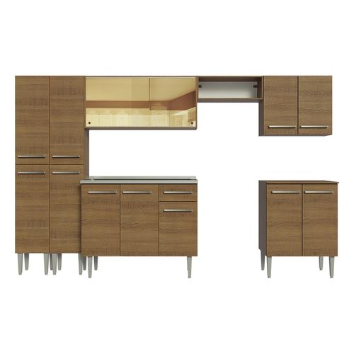 Cocina integral Madesa 293cm con fregadero marron emilly 07