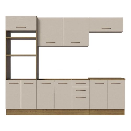 Cocina integral Madesa 270cm marron crema agata 01