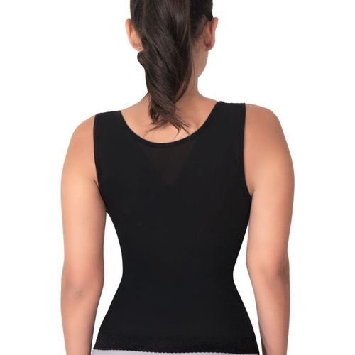 Camiseta faja para mujer de licra y látex I Love Shape negra 2004