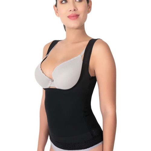 Camiseta faja para mujer de licra y látex I Love Shape negra 2004