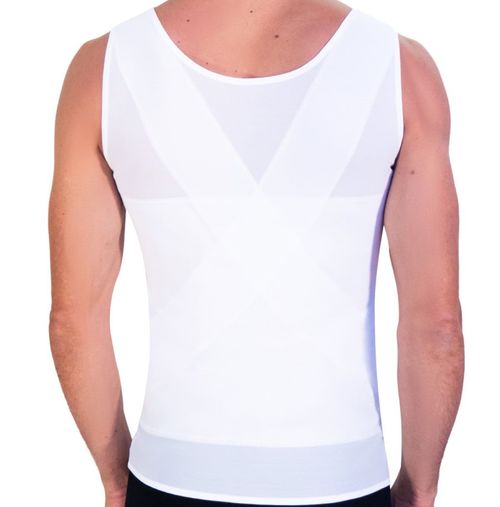 Camiseta faja para hombre de licra con látex I Love Shape blanca 4002