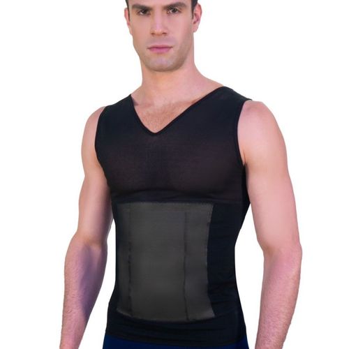 Camiseta faja para hombre de licra con látex I Love Shape negra 4002