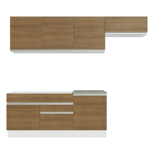 Cocina integral Madesa 260cm blanco marron glamy 03