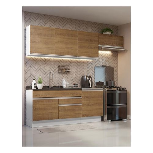 Cocina integral Madesa 260cm blanco marron glamy 03