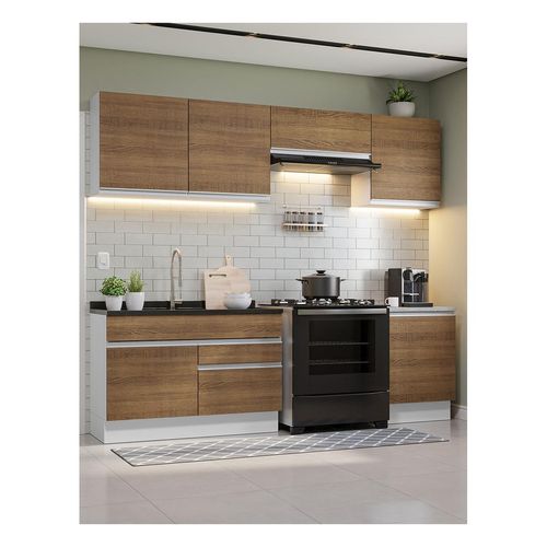 Cocina integral Madesa 260cm blanco marron glamy 04