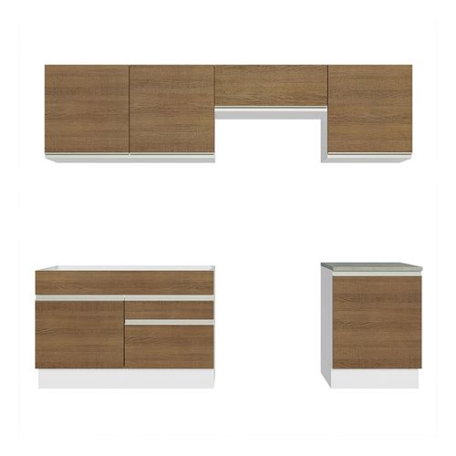 Cocina integral Madesa 260cm blanco marron glamy 04