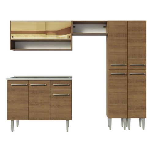 Cocina integral Madesa 229cm con fregadero marron emilly 11