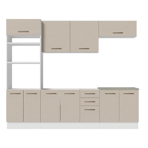 Cocina integral Madesa 270cm blanco crema agata 01