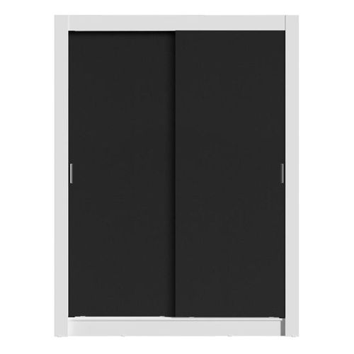 Clóset Madesa 2 puertas correderas 4 cajones blanco negro dallas plus